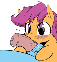 Size: 644x704 | Tagged: explicit, artist:moka, rainbow dash, scootaloo, blowjob, blushing, cock worship, drool, eyes on the prize, foalcon, futa, futa on female, futa rainbow dash, g4, heart, horsecock, imported from derpibooru, intersex, licking, nudity, oral, penis, precum, ship:scootadash, shipping, tongue out
