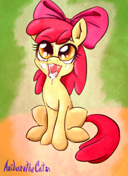 Size: 2550x3507 | Tagged: explicit, artist:anibaruthecat, apple bloom, aftersex, apple bloom's bow, bow, creampie, cum, cum in mouth, earth pony, facial, female, filly, foal, foalcon, g4, hair bow, implied straight, imported from derpibooru, looking at you, open mouth, oral, oral creampie, pony, sex, smiling, solo, solo female, tongue out
