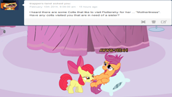 Size: 1280x720 | Tagged: explicit, apple bloom, scootaloo, sweetie belle, ask, ask the perverted cmc, cum, cunnilingus, cutie mark crusaders, female, foalcon, g4, imported from derpibooru, lesbian, oral, pegasus, pony, ship:scootabloom, tumblr