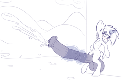 Size: 1363x896 | Tagged: explicit, artist:sb, balls, big penis, blushing, cum, foalcon, g4, hyper, hyper snails, imported from derpibooru, impossibly large balls, impossibly large penis, magicjob, male, masturbation, nudity, penis, snails, solo, solo male
