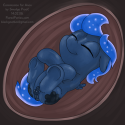 Size: 1000x1000 | Tagged: explicit, artist:smudge proof, princess luna, oc, age regression, anus, balls, commission, fetish, foal, foalcon, g4, implied unbirthing, imported from derpibooru, lunapred, male, night storm, nudity, oc only, pegasus, penis, pony, rule 63, solo, solo male, transformation, uterus, vore