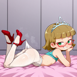 Size: 1024x1024 | Tagged: questionable, ai content, ai generated, child, clothes, equestria girls, female, imported from twibooru, lolicon, pantyhose, pulling, solo, solo female, underage, underwear, young, younger, zippoorwhill