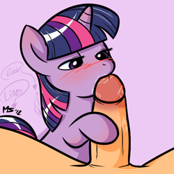 Size: 988x988 | Tagged: explicit, artist:megasweet, artist:no-ink, twilight sparkle, ahegao, bedroom eyes, blowjob, blushing, blushing profusely, cropped, drool, drool string, eyes on the prize, female, filly, filly on human male, filly twilight sparkle, foal, foalcon, foreskin, g4, hoofjob, human, human male, human male on filly, human on pony action, human penis, imported from derpibooru, interspecies, just the tip, looking forward, male, male pov, nudity, offscreen character, open mouth, oral, penis, pony, pov, straight, younger