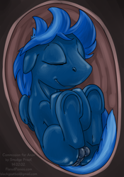 Size: 698x1000 | Tagged: explicit, artist:smudge proof, princess luna, oc, age regression, anus, balls, commission, eyes closed, fetish, foalcon, g4, implied unbirthing, imported from derpibooru, male, night storm, nudity, oc only, pegasus, pony, smiling, solo, solo male, transformation, underhoof, vore