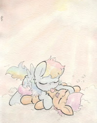 Size: 978x1228 | Tagged: explicit, artist:slightlyshade, rainbow dash, scootaloo, cloud, cloudy, cute, cute porn, eyes closed, female, filly, foal, foalcon, g4, imported from derpibooru, lesbian, licking, open mouth, pegasus, pony, sex, ship:scootadash, shipping, smiling, tongue out, traditional art, tribadism