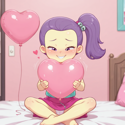 Size: 1024x1024 | Tagged: safe, ai content, balloon, child, clothes, equestria girls, female, imported from twibooru, lily pad (equestria girls), lolicon, panties, solo, solo female, underage, underwear, young