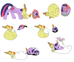 Size: 2121x1769 | Tagged: questionable, artist:dragga, twilight sparkle, baby, babycon, butt, comic, diaper, female, fetish, foalcon, full tour, g4, imported from derpibooru, internal, mare, messy diaper, plot, pony, poop, preylight, pumpkin cake, scat, swallowed alive, unicorn, vore, wat