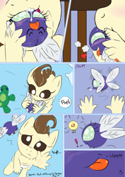 Size: 2895x4092 | Tagged: explicit, artist:bgnumber19, anthro, anus, babycon, comic, crib, cunnilingus, dead source, fetish, foalcon, g4, hand, imported from derpibooru, nudity, oral, parasprite, pornasprite, pound cake, vagina, vaginal secretions, vore, wat, why