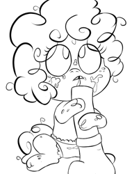 Size: 529x697 | Tagged: explicit, artist:littlericepaddy, artist:ratiodaze, oc, babycon, clothes, cum, doodle, facial, foalcon, imported from derpibooru, monochrome, nudity, oc only, panties, penis, underwear