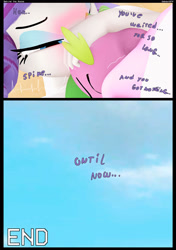 Size: 1680x2391 | Tagged: questionable, artist:sebaxn, rarity, spike, comic:behind the rocks, 3d, aftersex, age difference, anthro, banned from derpibooru, beach, blushing, breasts, comic, dialogue, dragon, female, imported from twibooru, male, nudity, plantigrade anthro, shipping, shotacon, size difference, sparity, straight, straight shota, underage, unicorn