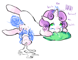 Size: 937x725 | Tagged: explicit, artist:tingtongten, sweetie belle, ahegao, biting, cum, cumming, fingering, foal, foalcon, futa, futa filly, futa sweetie belle, g4, hand, handjob, imported from derpibooru, intersex, magic, magic hands, magicjob, masturbation, nudity, orgasm, penis, pillow, pillow biting, pony, prostate stimulation, solo, solo futa, unicorn