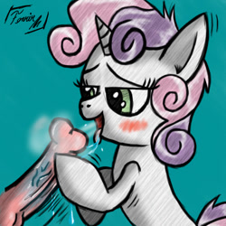 Size: 512x512 | Tagged: explicit, artist:fenrir connell, sweetie belle, drool, drool string, erection, female, foalcon, g4, horsecock, imported from derpibooru, male, nudity, penis, straight