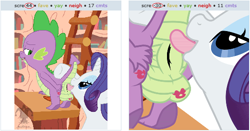 Size: 521x274 | Tagged: explicit, artist:blargsnarf, rarity, spike, age difference, analingus, analingus on male, anus, balls, comparison, cropped, dragon, female, female on male, female on male analingus, fetish, foalcon, g4, goatse, imported from derpibooru, juxtaposition, kiss mark, kisses, licking, lipstick, lipstick fetish, lipstick on balls, lipstick on butt, male, meme, nudity, oral, penis, pony, precum, sex, ship:sparity, shipping, show accurate, show accurate porn, spray, straight, tf2 spray, tongue out, unicorn, wat, wingless spike