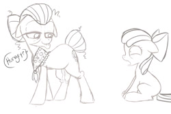 Size: 1023x682 | Tagged: questionable, apple bloom, artist needed, big crotchboobs, crotchboobs, earth pony, female, filly, foal, foalcon, g4, gerontophilia, granny smith, huge crotchboobs, implied breastfeeding, implied incest, imported from derpibooru, mare, monochrome, nipples, nudity, pony, sagging crotchboobs, saggy, strut, traumatized