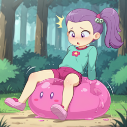 Size: 1024x1024 | Tagged: safe, ai content, child, equestria girls, female, imported from twibooru, lily pad (equestria girls), lolicon, slime, slime monster, solo, solo female, underage, young
