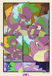 Size: 2043x2997 | Tagged: explicit, artist:tricksta, spike, anal, anus, barb, blowjob, blushing, comic, cum, doggy dragondox, dragon, feet, female, foalcon, g4, imported from derpibooru, leg glider position, lip bite, male, nudity, oral, penetration, penis, rule 63, selfcest, sex, ship:spikebarb, ship:spikespike, spikelove comic, straight, thigh trap position, vagina, vaginal