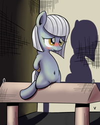 Size: 1600x2000 | Tagged: explicit, artist:php87, belly button, bondage, clitoris, female, foalcon, g4, hooves, imported from derpibooru, limestone pie, pony, solo, solo female, vaginal secretions, wooden horse