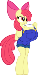 Size: 6641x13189 | Tagged: questionable, artist:badgerben, artist:flippyelf, apple bloom, absurd resolution, anthro, big breasts, breasts, busty apple bloom, earth pony, female, foalcon, g4, huge breasts, imported from derpibooru, impossibly large breasts, naked overalls, oppai loli, overalls, simple background, solo, solo female, transparent background, unguligrade anthro, vector