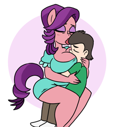 Size: 985x1080 | Tagged: suggestive, artist:smog1, oc, anthro, anthro on human action, banned from derpibooru, canon x oc, female, human, imported from twibooru, male, shotacon, spoiled rich, straight, straight shota, underage