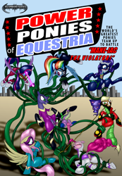Size: 1499x2166 | Tagged: explicit, artist:da-goddamn-batguy, applejack, fluttershy, pinkie pie, rainbow dash, rarity, spike, twilight sparkle, alicorn, anal insertion, big penis, bisexual, bondage, butt, comic book, cunnilingus, dragon, dubious consent, earth pony, female, fili-second, foalcon, g4, haircut, humdrum costume, imported from derpibooru, impossibly large penis, insertion, jiggle, justice league, lesbian, male, mane seven, mane six, mane-iac, mare, masked matter-horn, masked matter-horn costume, mistress marevelous, nudity, oral, parody, pegasus, penis, plot, pony, power ponies, radiance, saddle rager, sex, ship:spike-iac, starro, straight, tentacle blowjob, tentacle bondage, tentacle porn, tentaclepie, tentacles, tentacles on female, tentacles on male, the ass was fat, unicorn, vaginal insertion, vulva, zapp