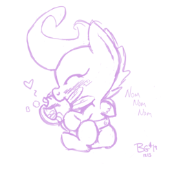 Size: 875x875 | Tagged: explicit, artist:bgnumber19, baby, babycon, dead source, diaper, foalcon, g4, imported from derpibooru, parasprite, pornasprite, pound cake, sketch, wat
