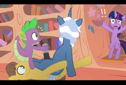 Size: 845x567 | Tagged: explicit, artist:opticunt, spike, twilight sparkle, age difference, caramel, caught, condom on penis, dragon, earth pony, female, foalcon, g4, gay, group sex, imported from derpibooru, interspecies, male, mare, nudity, penis, pokey pierce, pony, pony on pony action, reverse foalcon, sex, ship:caramelspike, ship:pokeymel, source needed, stallion, stallion on stallion, threesome, unicorn, useless source url