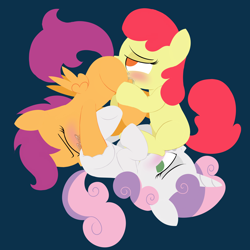 Size: 4500x4500 | Tagged: explicit, artist:dtcx97, apple bloom, scootaloo, sweetie belle, absurd resolution, blank flank, blushing, cmc threesome, cunnilingus, cutie mark crusaders, daisy chain, earth pony, female, filly, filly on filly, foal, foalcon, g4, group sex, horn, imported from derpibooru, lesbian, love triangle, oral, pegasus, pony, sex, ship:scootabelle, ship:scootabloom, ship:sweetiebloom, ship:sweetiebloomaloo, shipping, spread wings, threesome, trio, trio female, unicorn, vaginal secretions, wingboner, wings