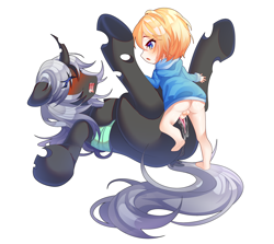 Size: 3808x3402 | Tagged: explicit, oc, oc:fears, oc:toquilin, age difference, artist needed, banned from derpibooru, blushing, changeling, female, human, human on changeling action, imported from twibooru, interspecies, male, penetration, sex, shotacon, simple background, straight, underage, vaginal, vaginal secretions, white background