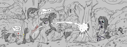 Size: 2000x741 | Tagged: explicit, artist:smudge proof, apple bloom, scootaloo, sweetie belle, oc, oc:thunder ring, alternate hairstyle, anus, balls, bdsm, big crotchboobs, black and white, bondage, bow, cbt, colty-holty, commission, crotchboobs, cum, cumming, cutie mark crusaders, drool, everfree forest, evil enchantress, femdom, flogging, foalcon, foaldom, g4, gag, genital torture, grayscale, imported from derpibooru, meme, monochrome, nettle, nipples, nudity, penis, piercing, pony, public, rope gag, snails, snips, stinging nettle, teats, torture, tree, trenchcoat, unicorn, vagina, vaginal secretions, vulva, weaponized dick, whipping, zebra, zecora