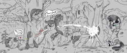 Size: 1786x741 | Tagged: explicit, artist:smudge proof, apple bloom, scootaloo, sweetie belle, oc, oc:thunder ring, anus, balls, bdsm, big crotchboobs, black and white, bondage, bucktooth, cbt, colty-holty, commission, crotchboobs, cum, cumming, cutie mark crusaders, everfree forest, female, femdom, flogging, foalcon, foaldom, g4, gag, genital torture, grayscale, imported from derpibooru, male, malesub, meme, monochrome, nettle, nipple piercing, nipples, nudity, penis, piercing, pony, public, rope gag, snips, stinging nettle, submissive, teat piercing, teats, torture, tree, trenchcoat, unicorn, utopia planitia, vaginal secretions, vulva, weaponized dick, whipping, zebra, zecora