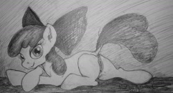 Size: 1746x940 | Tagged: explicit, artist:headless horsecock, apple bloom, anus, female, foalcon, g4, imported from derpibooru, nudity, solo, solo female, traditional art, vulva