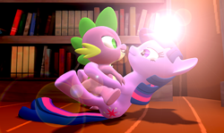 Size: 640x382 | Tagged: questionable, spike, twilight sparkle, 3d, dragon, female, floor, foalcon, g4, gmod, imported from derpibooru, male, mare, pony, ship:twispike, shipping, straight