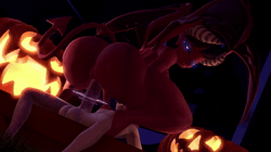 Size: 1280x720 | Tagged: explicit, artist:indigosfmworks, oc, 3d, age difference, animated, anthro, anus, ass, balls, banned from derpibooru, big breasts, breasts, butt, demon, faceless male, fangs, feet, female, glowing eyes, halloween, holiday, horns, imported from twibooru, jack-o-lantern, lidded eyes, looking back, looking down, male, no sound, nudity, oc only, offscreen character, on top, open mouth, outdoor sex, outdoors, penetration, penis, plantigrade anthro, pumpkin, rear view, sex, shotacon, sideboob, size difference, source filmmaker, spread wings, squatting, straight, straight shota, succubus, underage, vaginal, vulva, webm, wings