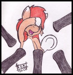 Size: 783x800 | Tagged: explicit, artist:rdk, oc, oc:vixy hooves, foalcon, imported from derpibooru, nudity, oc only, penis, play, traditional art