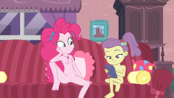 Size: 1920x1080 | Tagged: explicit, pinkie pie, anonymous editor, banned from derpibooru, barefoot, edit, edited screencap, equestria girls, feet, female, imported from twibooru, lily pad (equestria girls), lily pad (g4), lilypie, lolicon, nude edit, nudity, screencap, underage, vulva