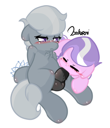 Size: 1722x2000 | Tagged: explicit, artist:bakaponi, diamond tiara, silver spoon, blowjob, blushing, chibi, fluids, foalcon, futa, futa on female, futa silver spoon, g4, imported from derpibooru, intersex, nudity, oral, penis, sex, ship:silvertiara, shipping