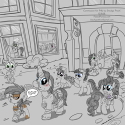 Size: 1000x1000 | Tagged: explicit, artist:smudge proof, pinkie pie, spike, oc, oc:thunder ring, commission, crotchboobs, dragon, foalcon, g4, gummy, hospital, imported from derpibooru, medical, miley cyrus, nipples, nudity, nurse, nurse redheart, nursery rhyme, orderly, pipsqueak, rough tumble, tag-a-long, wrecking ball