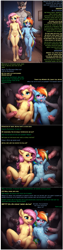 Size: 284x1127 | Tagged: explicit, grimdark, fluttershy, rainbow dash, comic:pony eats, ai generated, anthro, banned from derpibooru, creampie, cum, female, gangbang, group sex, implied cannibalism, imported from twibooru, lolicon, prompter:dinkeldash, underage, wolves