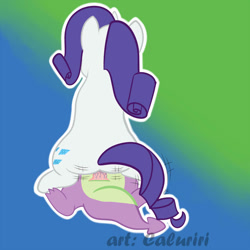 Size: 1200x1200 | Tagged: explicit, artist:caluriri, rarity, spike, age difference, cowgirl position, dragon, female, foalcon, g4, imported from derpibooru, male, ship:sparity, shipping, straight