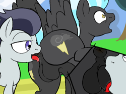 Size: 680x512 | Tagged: explicit, artist:vulapa, analingus, analingus on male, anus, ball licking, ball sucking, balls, both cutie marks, brother, brothers, butt, colt, colt on stallion, foal, foalcon, g4, gay, imported from derpibooru, incest, licking, male, male on male analingus, nudity, oral, outdoor sex, outdoors, penis, plot, pony, pony on pony action, public, public sex, puckered asshole, rumble, sex, ship:rumblelane, sibling incest, siblings, surprise buttsex, surprise sex, surprised, thunderlane