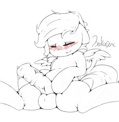 Size: 1133x1157 | Tagged: explicit, artist:bakaponi, scootaloo, askfutaloo, balls, blushing, foalcon, futa, futa scootaloo, g4, imported from derpibooru, intersex, nudity, penis, solo, solo futa