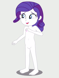 Size: 1536x2048 | Tagged: explicit, artist:draymanor57, rarity, anonymous editor, banned from derpibooru, barefoot, complete nudity, edit, equestria girls, feet, female, imported from twibooru, lolicon, nude edit, nudity, solo, underage, younger