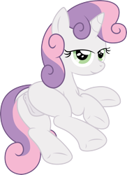 Size: 3000x4112 | Tagged: explicit, artist:ponixes, sweetie belle, anatomically correct, anus, bedroom eyes, butt, dock, female, filly, foal, foalcon, g4, high res, horn, imported from derpibooru, looking at you, nudity, plot, ponut, pony, show accurate, show accurate porn, simple background, solo, solo female, sweetie butt, transparent background, unicorn, vector, vulva