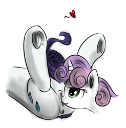 Size: 700x711 | Tagged: explicit, artist:xioade, rarity, sweetie belle, anus, boop, butt, duo, female, foalcon, g4, heart, imported from derpibooru, incest, lesbian, mare on filly, nudity, plot, pony, raricest, ship:raribelle, simple background, smiling, snout penetration, underhoof, vulva