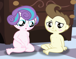 Size: 1571x1236 | Tagged: explicit, artist:papadragon69, princess flurry heart, baby, baby human, babycon, balls, banned from derpibooru, blushing, casual nudity, complete nudity, equestria girls, equestria girls-ified, erection, female, foreskin, human, human penis, imported from twibooru, male, nipples, nudity, penis, pound cake, poundflurry, shipping, shotacon, straight, underage, vulva