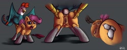 Size: 3902x1533 | Tagged: explicit, grimdark, artist:ponypeon, scootaloo, anal, anus, bestiality, bondage, butt, butt pregnancy, cockatrice, crotchboobs, crying, cum, egg, eggnant, female, filly, foal, foalcon, g4, imported from derpibooru, impregnation, interspecies, male, nipples, nudity, oviposition, ovipositor, pegasus, penis, petrification, plot, pony, pregnant, rape, rape pregnancy, scootatrice, straight, useless source url, vagina, x-ray