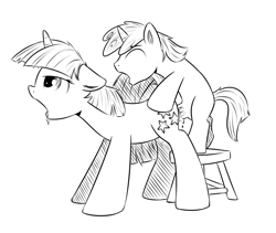 Size: 900x759 | Tagged: explicit, artist:xioade, crack shipping, cum, dinky hooves, female, foalcon, g4, horn, imported from derpibooru, infidelity, male, mare, monochrome, nudity, penis, pony, rule 63, ship:dinkyvelvet, straight, twerpy hooves, twilight velvet, unicorn