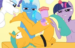 Size: 1368x880 | Tagged: explicit, artist:lordrevan, rarity, twilight sparkle, anal insertion, anthro, banned from derpibooru, female, femdom, imported from twibooru, insertion, male, shotacon, snails, sofurry cub purge, stails, trixie, underage