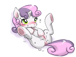 Size: 1024x768 | Tagged: explicit, artist:mkkt, sweetie belle, anus, blushing, female, foalcon, g4, imported from derpibooru, nudity, pixiv, solo, solo female, vulva