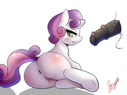 Size: 800x600 | Tagged: explicit, artist:starykrow, sweetie belle, anus, butt, female, filly, foal, foalcon, g4, human vulva, human vulva on pony, imported from derpibooru, male, nudity, plot, pony, straight, vagina, vulva